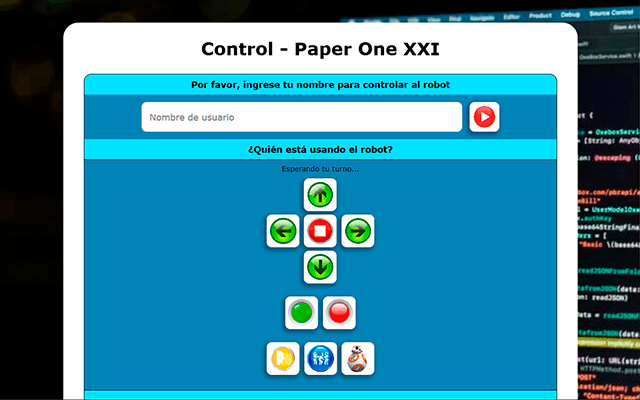 página de control robots