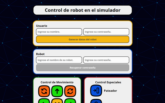 página de control robot IoT